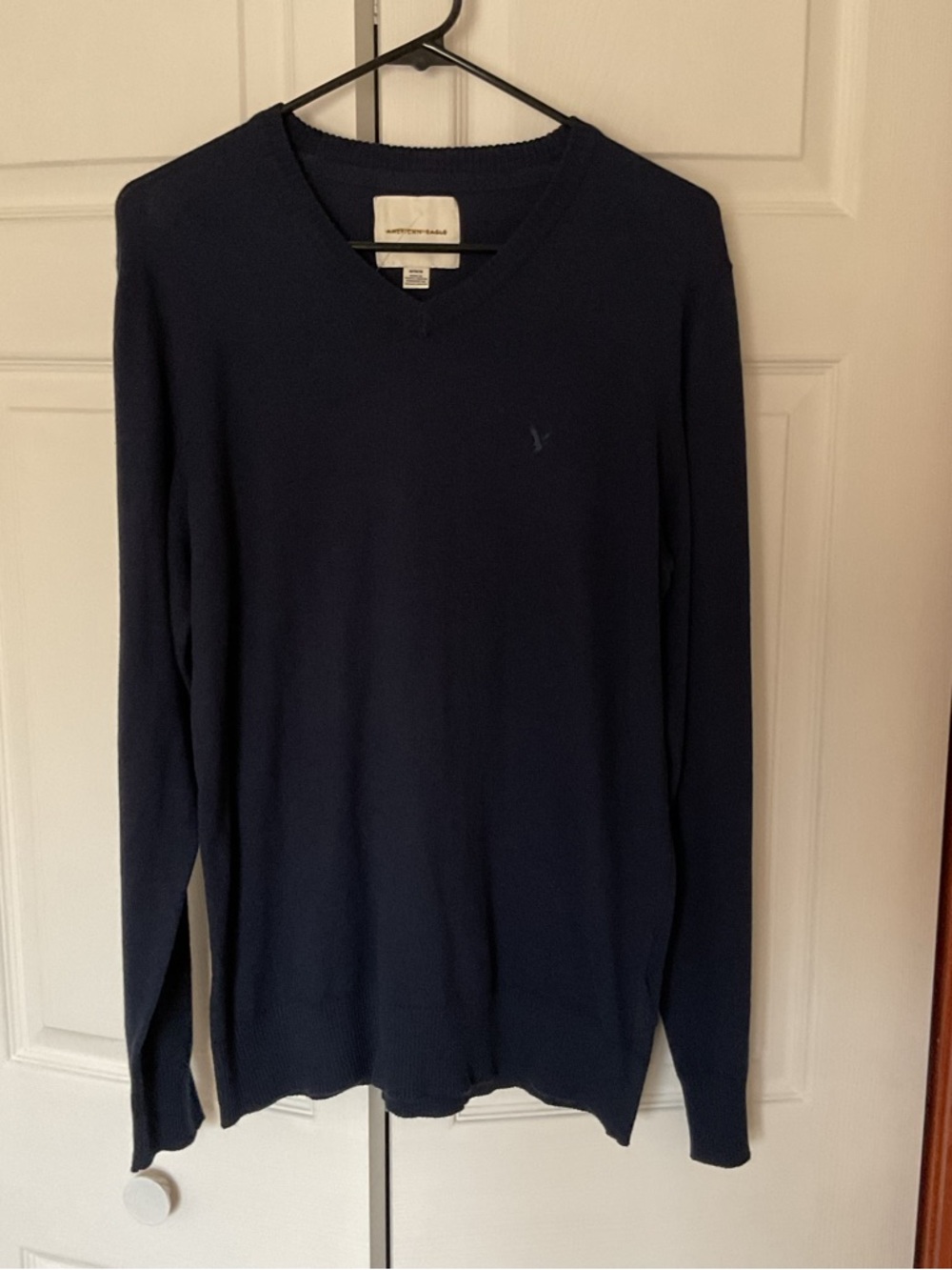 American Eagle Outfitters Men's V-Neck Sweater in Navy Blue